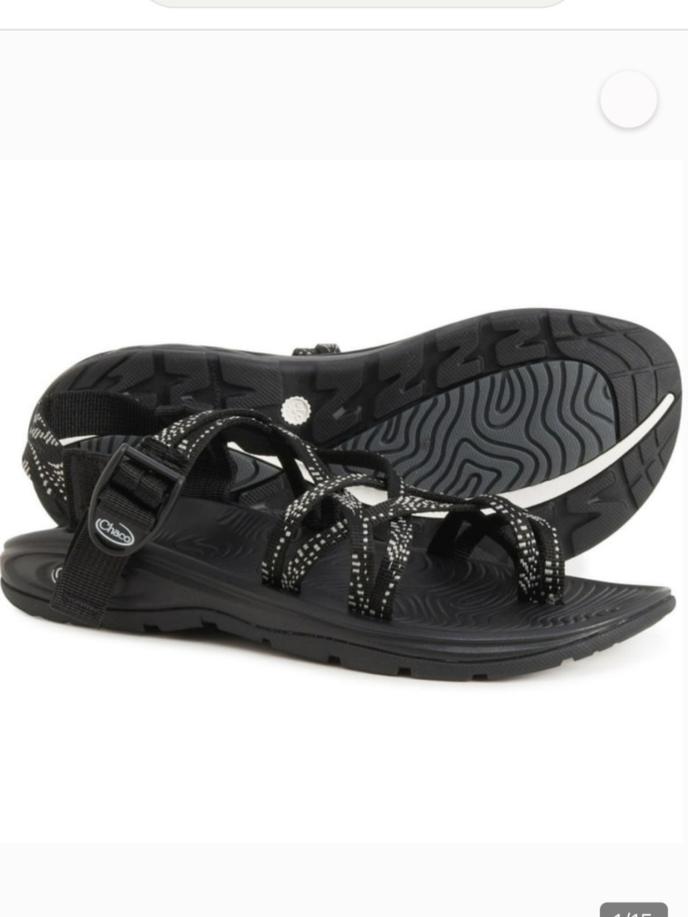 Chaco Black Strappy Outdoor Sandals, size women’s 9
